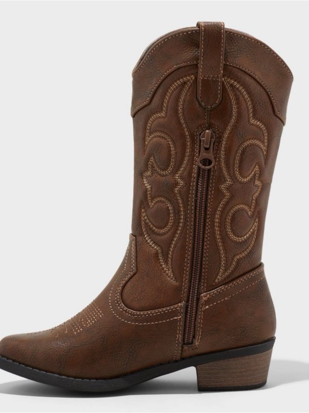 Cat & Jack Brown Girls' Western Pull-On Boots 0014